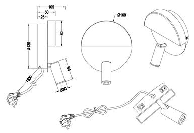 Applique 2 lampes led Trio Mario Blanc 01 Métal 222370231