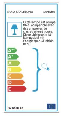 Applique avec abat-jour Faro Sahara Chrome Métal 62705