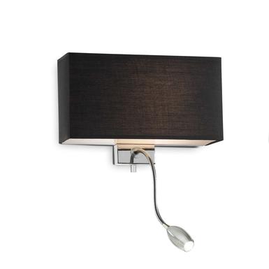 Applique avec abat jour Ideal lux Hotel Noir Acier 035956