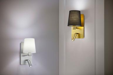 Applique avec abat jour Trio Marriot Or Métal - Tissus 271470279