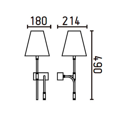 Applique avec liseuse design Faro SABANA acier 29992