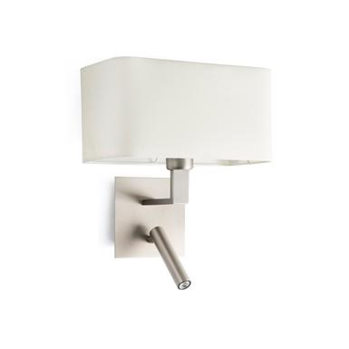 Applique avec liseuse Faro Hanna Nickel satiné Métal 64300