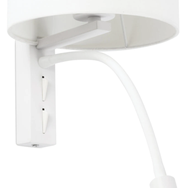 Applique avec liseuse Faro Tira Blanc Métal - Tissus 64322