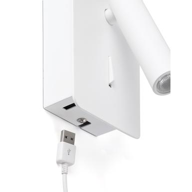 Applique avec prise usb Faro Suau Blanc Aluminium 62117