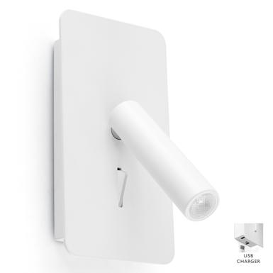 Applique avec prise usb Faro Suau Blanc Aluminium 62117