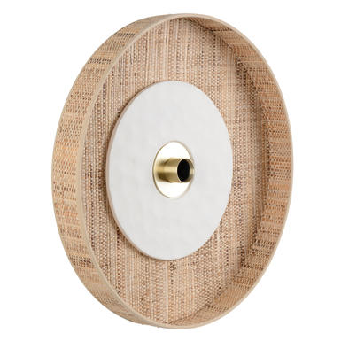Applique murale Portinatx Ø 50 cm - Métal Blanc / Tissu - Market Set - 656388