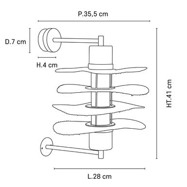 Applique Rivage H 41 cm - Rotin - Lin / Bois - Market Set - 656050