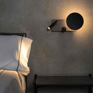 Applique droite led avec liseuse Faro Klee Gris Acier 20065