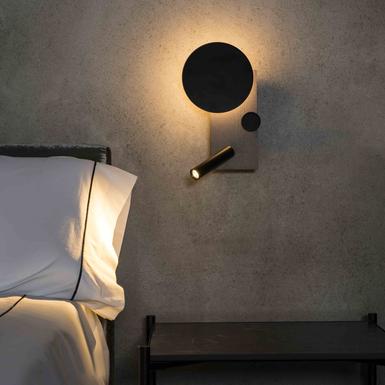 Applique droite led avec liseuse Faro Klee Gris Acier 20065