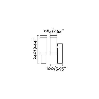 Applique extérieure 2 lampes design Faro Steps Anthracite Aluminium 75501