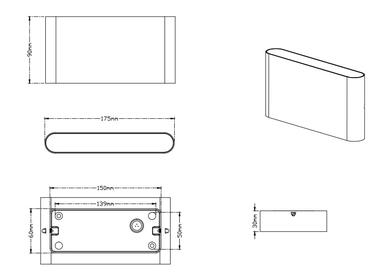 Applique extérieure bidirectionelle Trio Thames II Blanc 01 Fonte d'aluminium 227660231