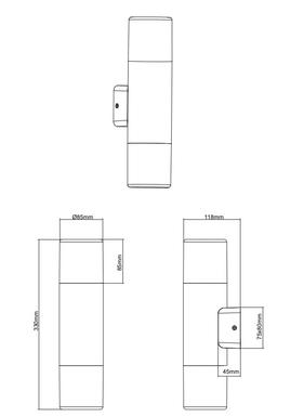 Applique extérieure bidirectionnelle Trio Hoosic Rouille Aluminium 222260224