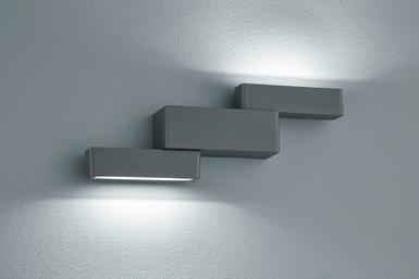 Applique extérieure bidirectionnelle Trio Padma Gris anthracite Aluminium 227160242