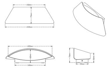 Applique extérieure bidirectionnelle Trio Sacramento Gris anthracite Aluminium 227860242