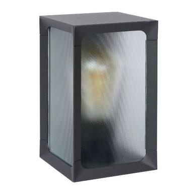 Applique extérieure Cage - H 20,7 cm - 1xE27 - Verre / Gris anthracite - Lucide - 27804/01/29