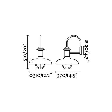 Applique extérieure classique Faro Estoril Rouille Métal 71141
