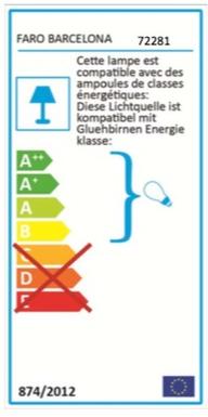 Applique extérieure contemporaine Faro Cela Nickel Acier inoxydable 72281