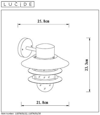 Applique extérieure contemporaine Lucide Zico Nickel satiné Aluminium 11874/01/12