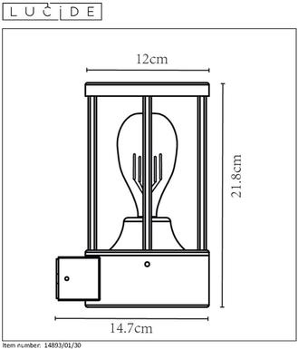 Applique extérieure design Lucide Lori Gris anthracite Aluminium 14893/01/30