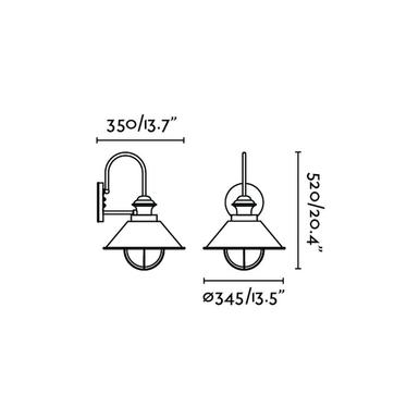 Applique extérieure Faro nautica Marron Métal 71129