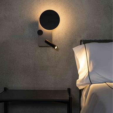 Applique gauche led avec liseuse Faro Klee Gris Acier 20066