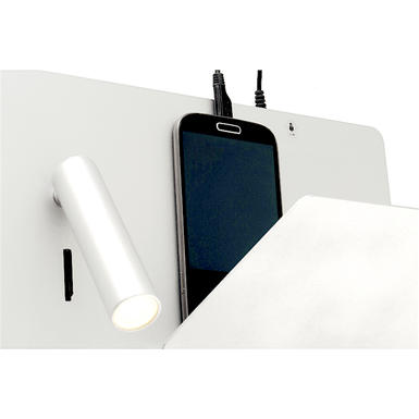 Applique led avec prise USB Faro Suau Blanc Métal 62122