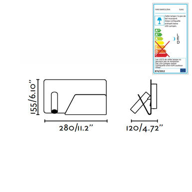 Applique led avec prise USB Faro Suau Blanc Métal 62122