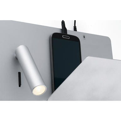 Applique led avec prise USB Faro Suau Gris Métal 62123