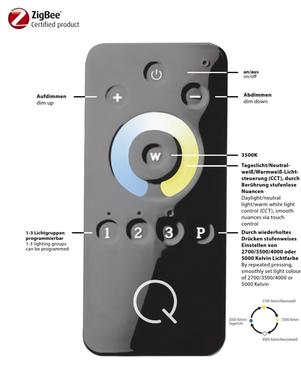 Applique led connectée Neuhaus Q-matteo Gris 9119-95