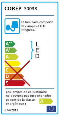 Applique led Corep Edwin Noir Métal 654238