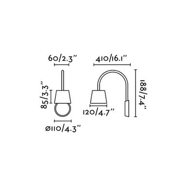 Applique led Faro Blome Noir Métal 62100