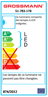 Applique led Grossmann Karree Aluminium 51-783-