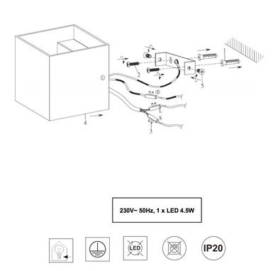 Applique led Trio Louis Blanc 01 Aluminium 223310131