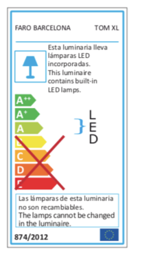 Applique / plafonnier led Faro Tom Noir Polycarbonate 70682