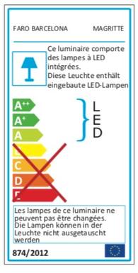 Applique tableau led Faro Magritte Laiton Métal 61083