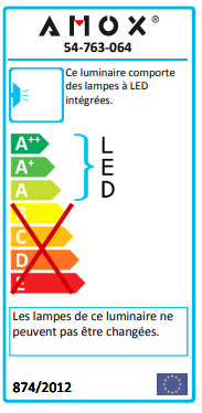 Applique tableau led Grossmann Forte Chrome Acier 54-763-064