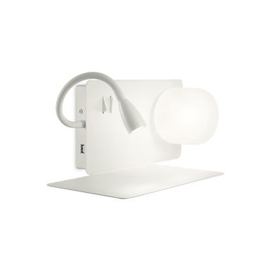 Applique USB avec liseuse Ideal lux Book Blanc 01 Métal 174792