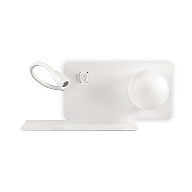 Applique USB avec liseuse Ideal lux Book Blanc 01 Métal 174792