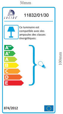 Appliques extérieures design Lucide Lanterne Noir Aluminium 11832/01/30