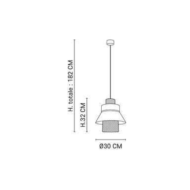 Suspension Singapour Ø 30 cm - Kaki / Curry - Lin / Cannage naturel - Market Set - 653652