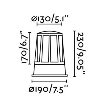 Borne extérieure design Faro SURAT fonte d'aluminium 72310