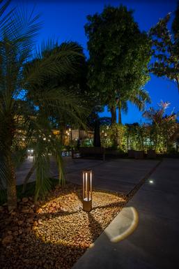 Borne extérieure led Faro AGRA Marron Aluminium 70754