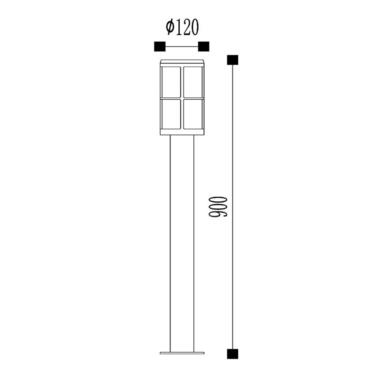 Borne extérieure Navi - Ø 12 cm - 1xE27 - Aluminium / Gris anthracite - Lucide - 27802/90/29