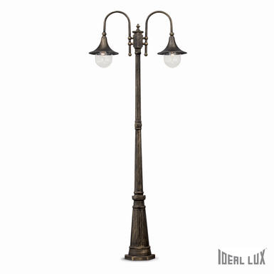 Lampadaire 2 lampes extérieur classique Ideal lux Cima Noir Aluminium 024097