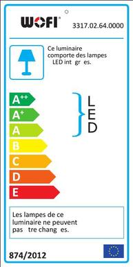 Lampadaire 2 lampes led Wofi Vitro Nickel métal 3317.02.64.0000