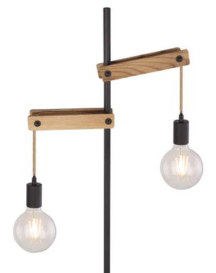 Lampadaire 2 lumières design Globo Visso Noir Métal 15653S