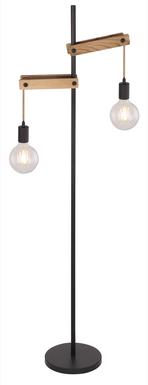 Lampadaire 2 lumières design Globo Visso Noir Métal 15653S