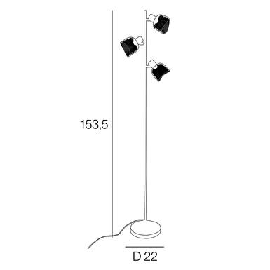 Lampadaire 3 lumières design Corep Ottawa Blanc Métal 656737