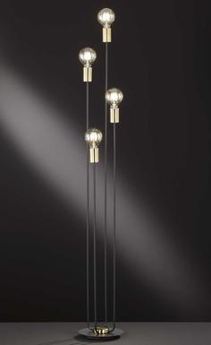 Lampadaire 4 lampes design Wofi York Noir 3255.04.10.8000