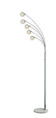 Lampadaire 5 lampes led Trio Chris Chrome Métal 478310506